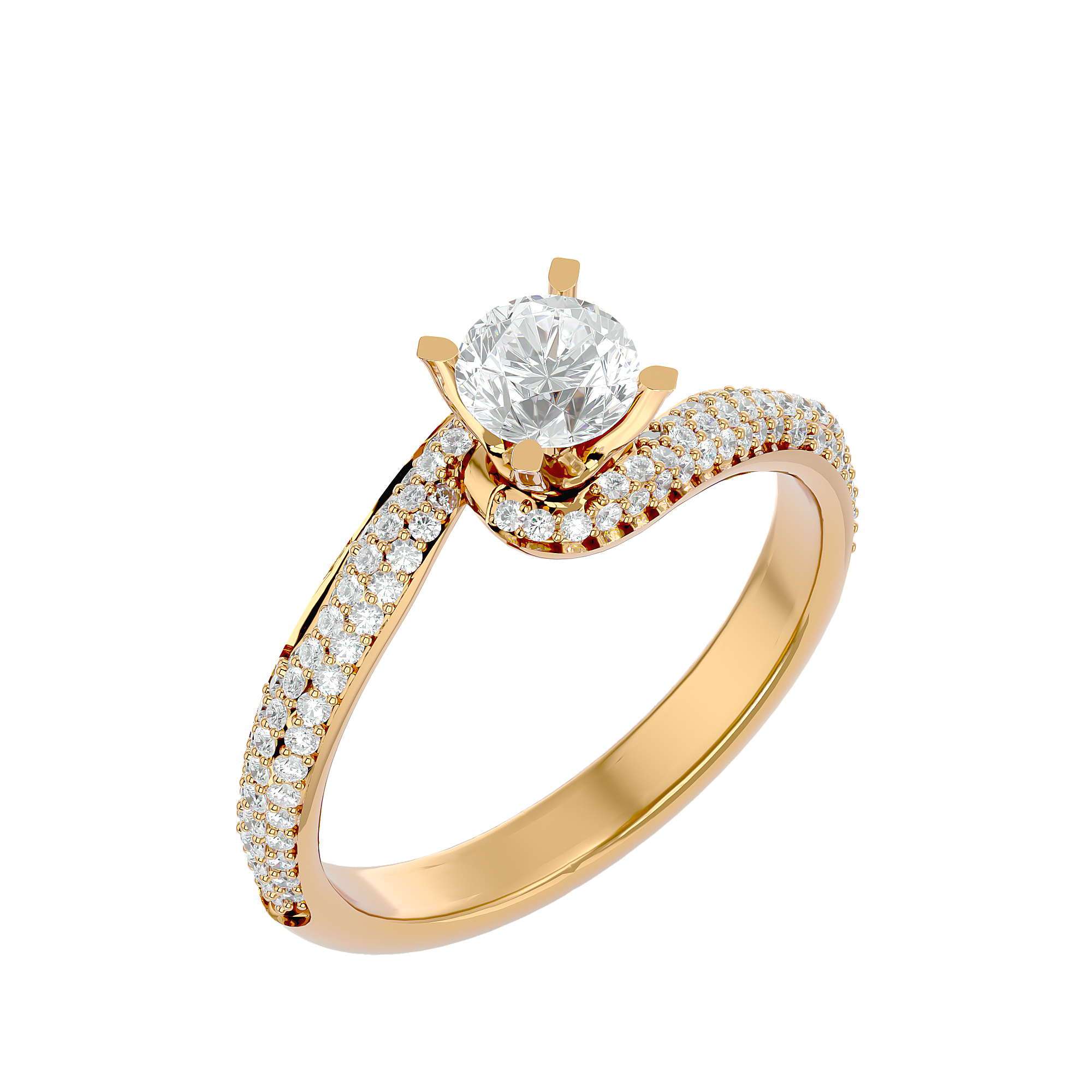 0.86 Carat H Color VS1 Clarity Diamond Studded Natural Diamond Ring.
